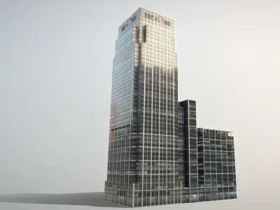 London 25 Canada Square 33 Canada Square Low-poly 3D model