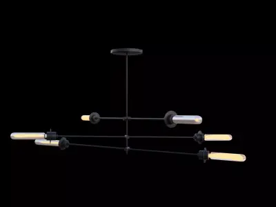chandelier with four lights Low-poly 3D model