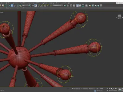 Zodiac 12 Light Chandelier Low-poly 3D model