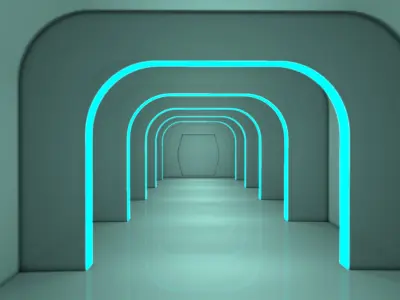 Sci Fi Corridor 3D model 37