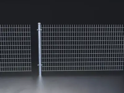 Metal Fence Panel Low-poly 3D model