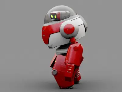 Toon Droid  rigged - animated character 3D model