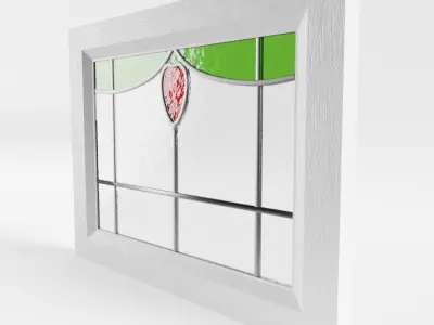 Antique Stained Glass Window 3D model