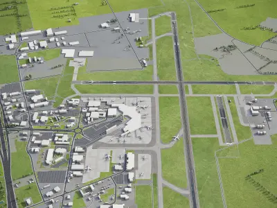 Christchurch - Airport - CHC Low-poly 3D model