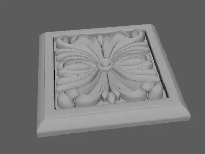 rosette decorative square 3D model