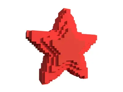 Voxel Star Low-poly 3D model