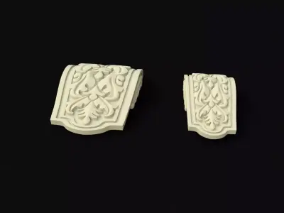 2 pilasters ornate design 3D model