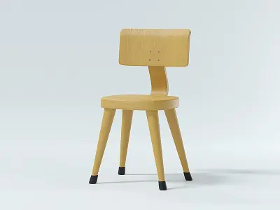 Wooden chair for kids 3D model
