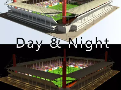 Stadium Level 3 Day-Night Low-poly 3D model