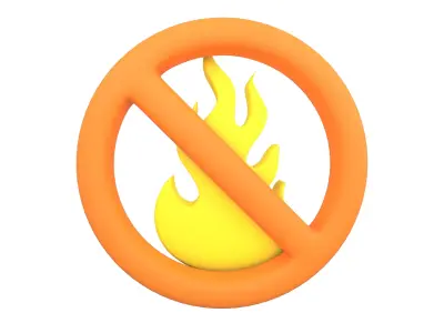 No Fire Icon V1 009 Low-poly 3D model