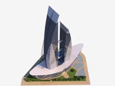 0123 - Boat Skyscraper - 2Ds Drawing - 3Ds Files 3D model