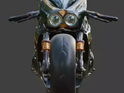 Futuristic Cyber Motorcycle 3D Model Low-poly 3D model