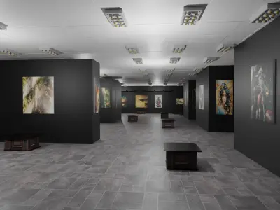 EXHIBITION HALL - art gallery Low-poly 3D model
