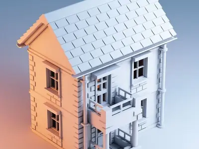 Printable ArchitectureKit Town house 1 Free 3D print model