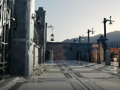 Modular Gothic Street Assets 3D Model Pack