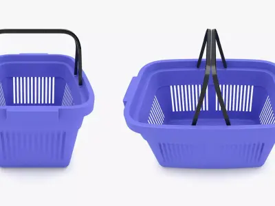 Supermarket - Plastic Shopping Basket 3D model