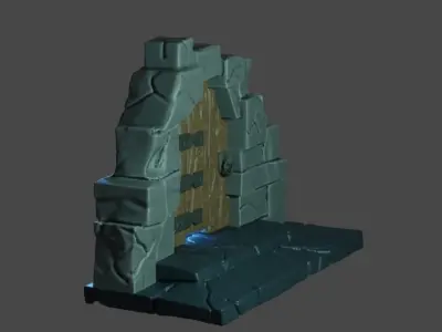 Eerie Dungeon Door 3D model