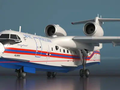 Beriev Be 200 Aircraft Rigged for Maya 