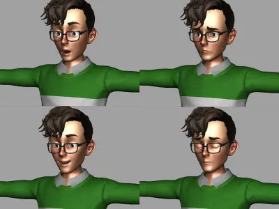 Teen Boy Green 3D model