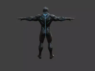 Advanced Cyber Knight  High-Quality 3D Sci Fi Warrior Model Low-poly 3D model