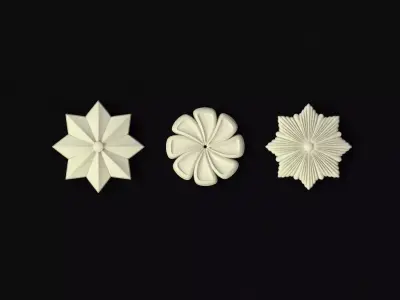 3 rosette star 3D model