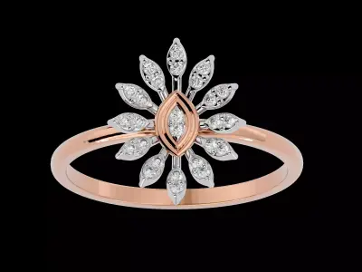 Light Minimalist Diamond Ring Earrings Pendant Set 3D print model 6