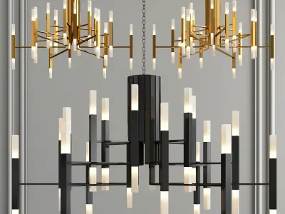 Nordic Postmodern LED Chandelier 3D model