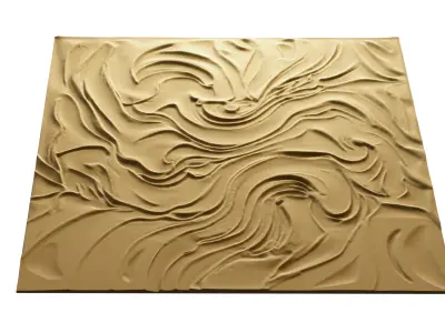 Wall Art for CNC - Elegant Relief Panel 02 3D model