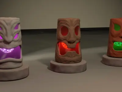 low-poly magic lamps Low-poly 3D model