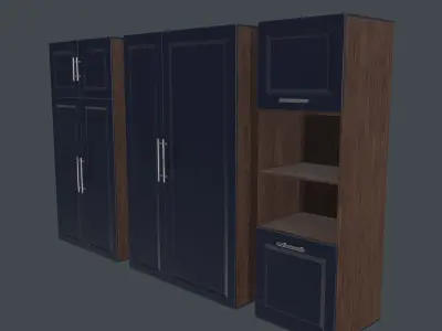 Furniture set cabinet with two doors 3D model