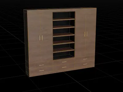 Modern closet wardrobe id9 Low-poly 3D model
