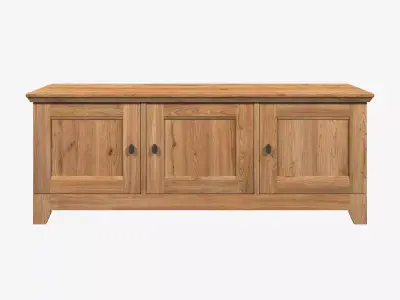 Country Cabinet 3 Door Solid Natural Oak  3D model