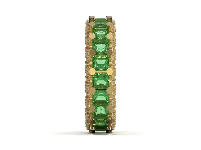 Emerald and Diamond Eternity Ring model rr0144 3D print model