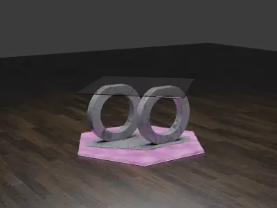 glass table with rug 3D model