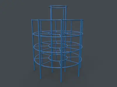 PBR Outdoor Playground Steel Climbing Bars B Low-poly 3D model