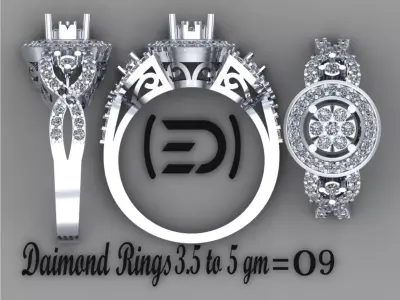 48 Architectural Brilliance Turkey Diamond Ring Collection 3D print model