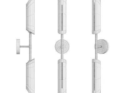 SEPARATE four brass wall sconces Low-poly 3D model