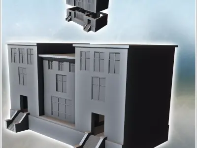 Modern Headquarters Building with Flat Roof Arnhem The Netherlan 3D print model
