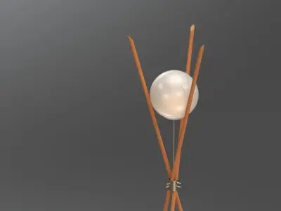Modern Wooden Triangle Floor Lamp 3D Model 3D model