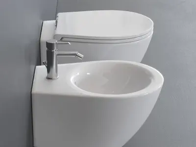 Esedra by SDR Ceramiche Bull 500 Wall-Hung WC Low-poly 3D model