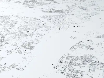 New Delhi Streets and Buildings 3D model