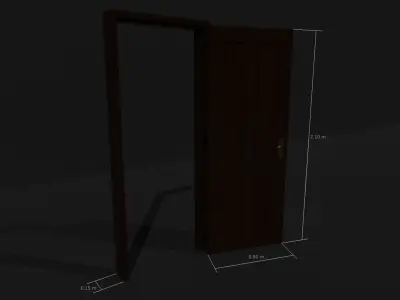 Wooden Door 3D model 3
