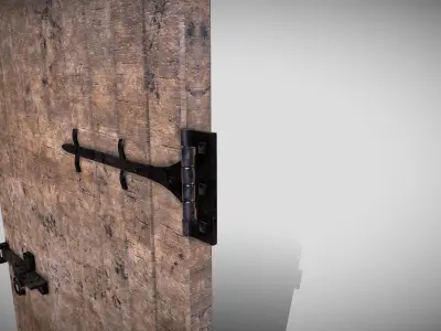 Medieval Arched Door Low-poly 3D model