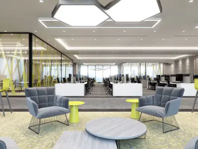 VRay - C4D files - Office Space Interior 3D model 3D model