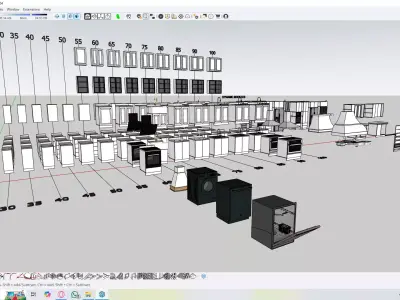 Kitchen and Door modules mega archive Low-poly 3D model