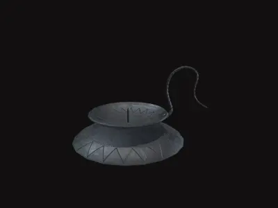 Medieval Candle Holder Low-poly 3D model