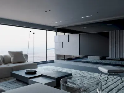 Modern Living Room 3D model 26