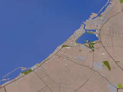 Ras al Khaimah City UAE Low-poly 3D model