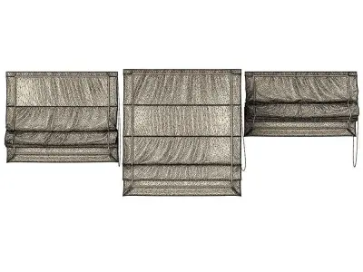 Curtain three roman shades 3D model