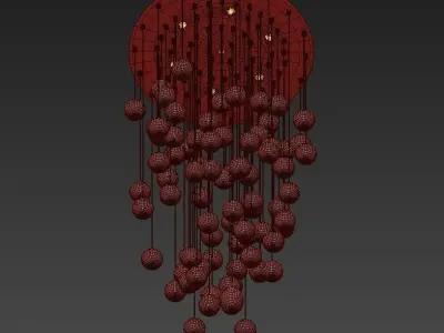 DESAFINADO chandelier with glass balls hanging from it 3D model